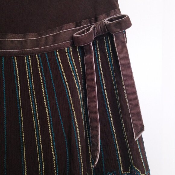 Karen Millen Embroidered 100% Silk Tiered Midi Skirt - Picture 2 of 7